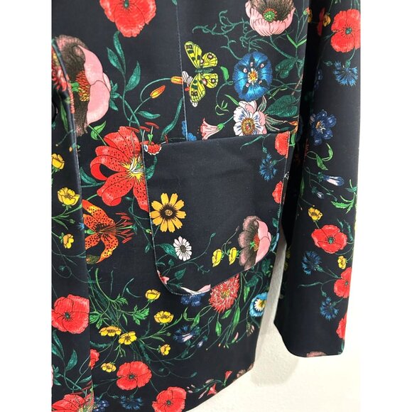 Kelly By Clinton Kelly Womens Black Floral Print Blazer With Pockets SZ Medium - Picture 5 of 10